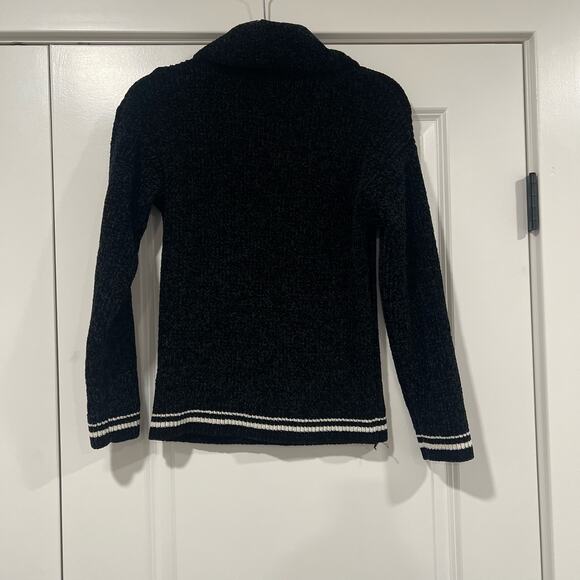 Rachel Zoe Women's Turtleneck Sweater Soft Black with White Trim XS - Picture 6 of 9